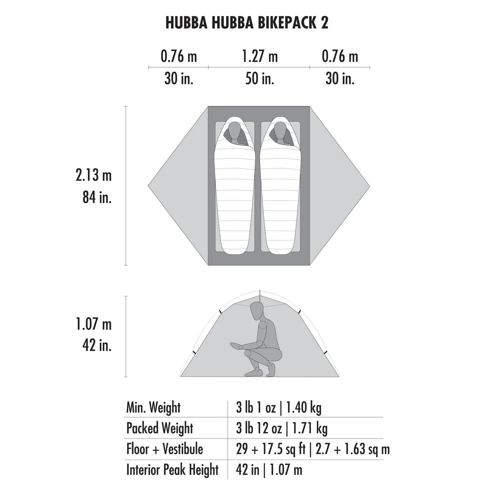 MSR • Hubba Hubba Bikepack 2 • Lichtgewicht Bikepacking Tent