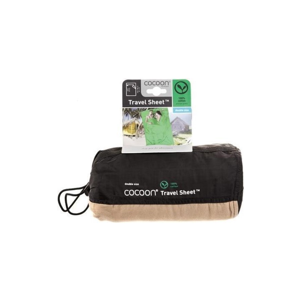 Cocoon Travelsheet Double, 100% Cotton,  Grey / Blue kopen bij Outdoor-Travel.nl
