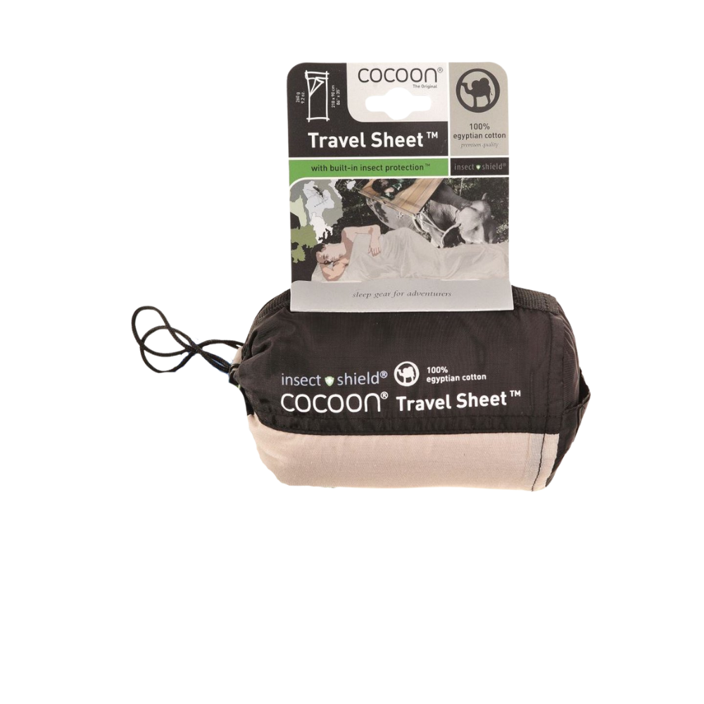 Cocoon Travelsheet XL Insectshield Egypt Cotton Grey - Outdoor Food